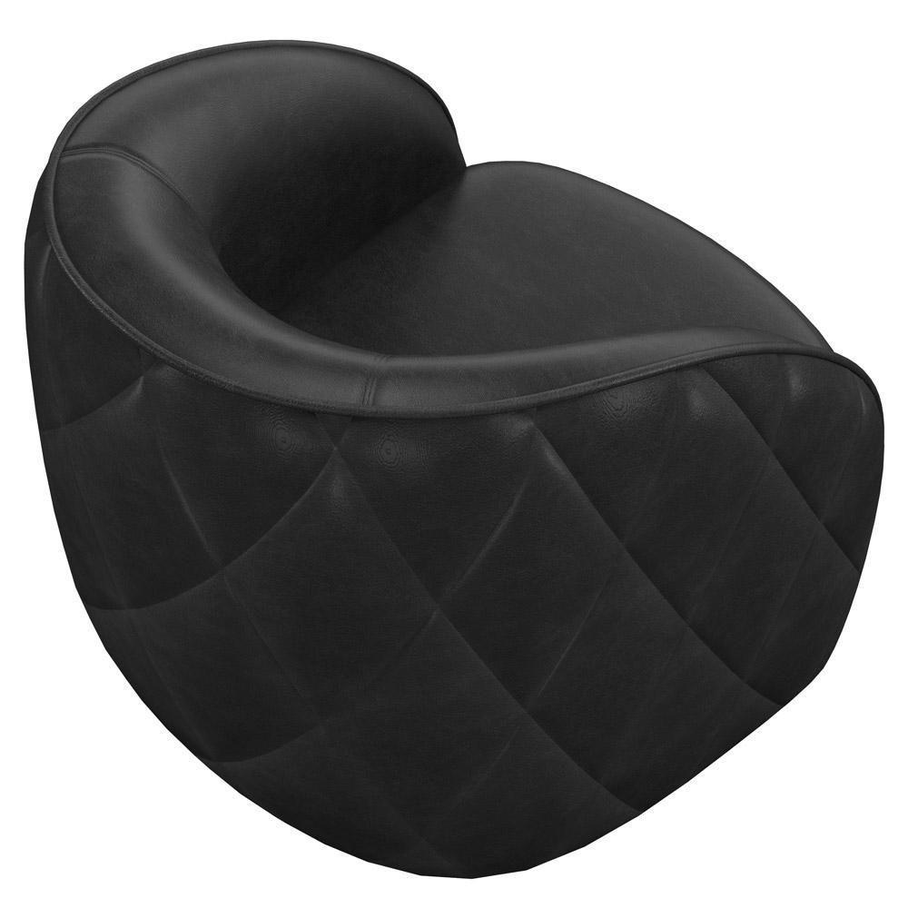 Kit 02 Poltronas Decorativa Para Sala Living Olimpo M03 Couríssimo Preto - Lyam Decor - 6
