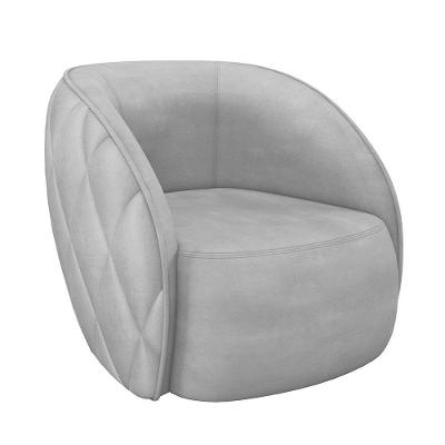 Poltrona Decorativa Olimpo M03 Para Sala Veludo Cinza Lyam Decor