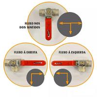 Válvula Esfera 3 Vias Em T Alavanca 1.1/2 Ivm Italy - 2