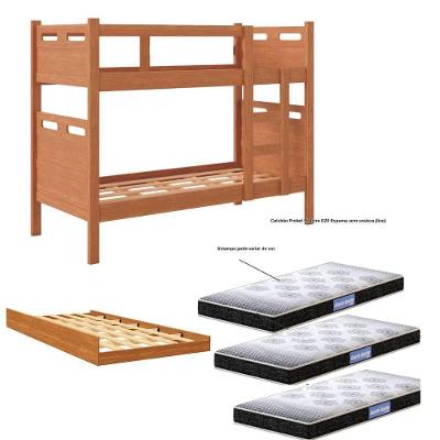 Treliche Jaspe Cama Auxiliar Com 3 Colchões D20 Espuma Cor:nature