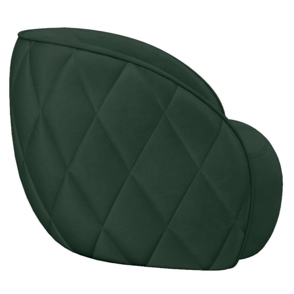 Kit 02 Poltronas Decorativa Para Sala Living Olimpo M03 Veludo Verde - Lyam Decor - 5