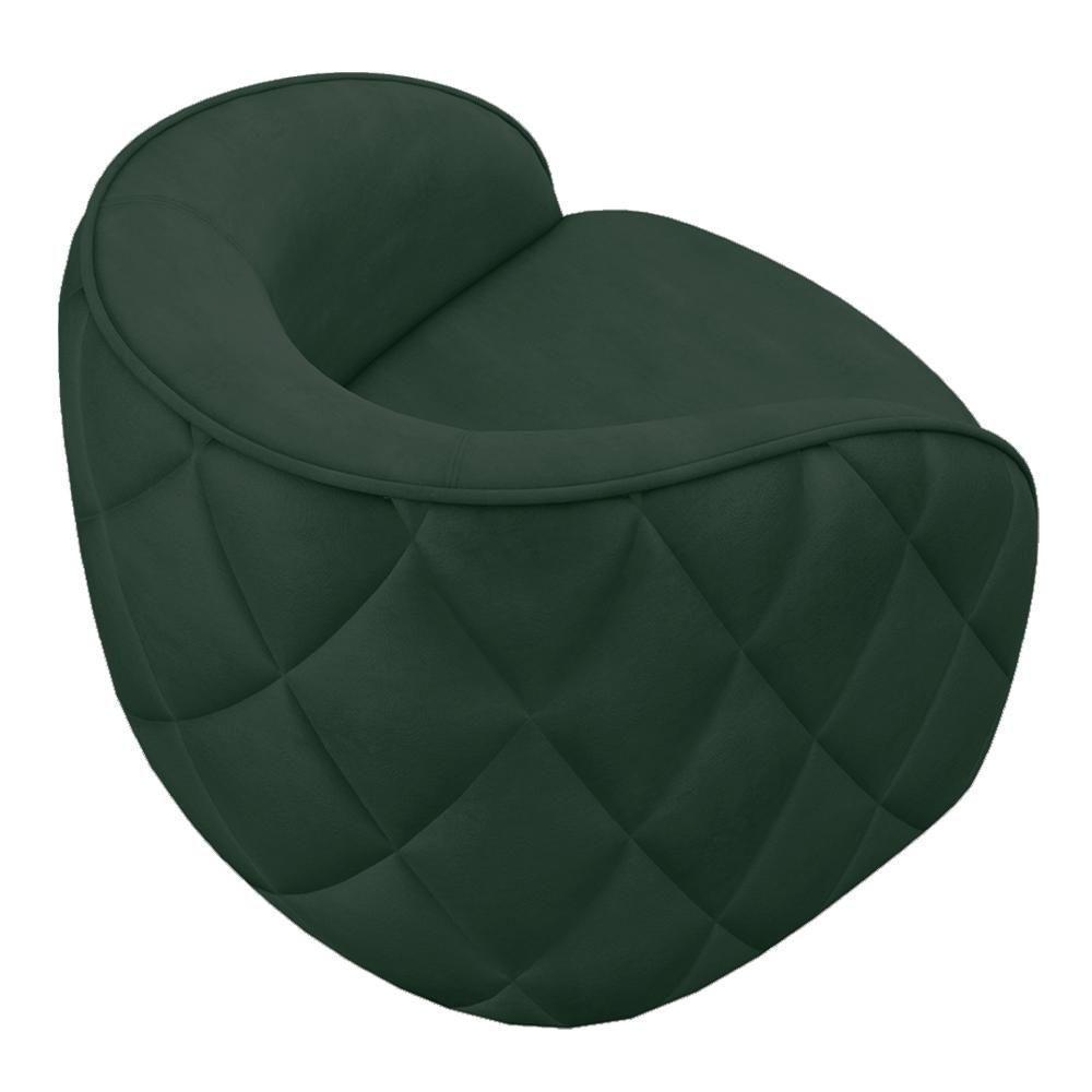 Kit 02 Poltronas Decorativa Para Sala Living Olimpo M03 Veludo Verde - Lyam Decor - 6