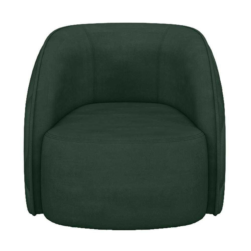 Kit 02 Poltronas Decorativa Para Sala Living Olimpo M03 Veludo Verde - Lyam Decor - 7