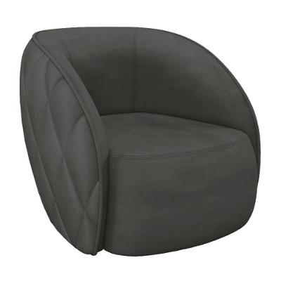 Poltrona Decorativa Olimpo M03 Para Sala Living Veludo Cinza Escuro Lyam Decor