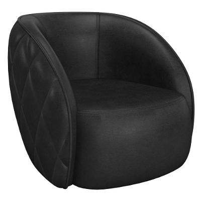 Poltrona Decorativa Olimpo M03 Para Sala Couro Sintético Preto Lyam Decor