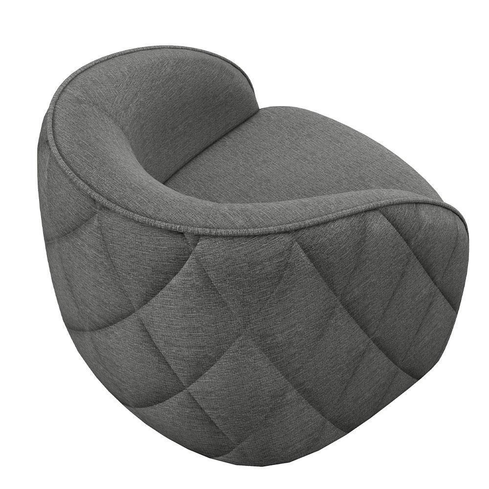 Poltrona Decorativa Para Sala Living Olimpo M03 Linho Chumbo - Lyam Decor - 4