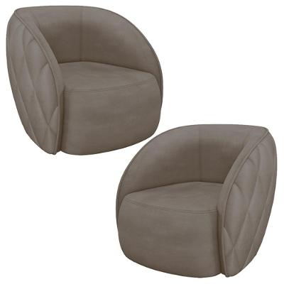 Kit 2 Poltronas Decorativas Olimpo M03 Para Sala Veludo Bege Lyam Decor