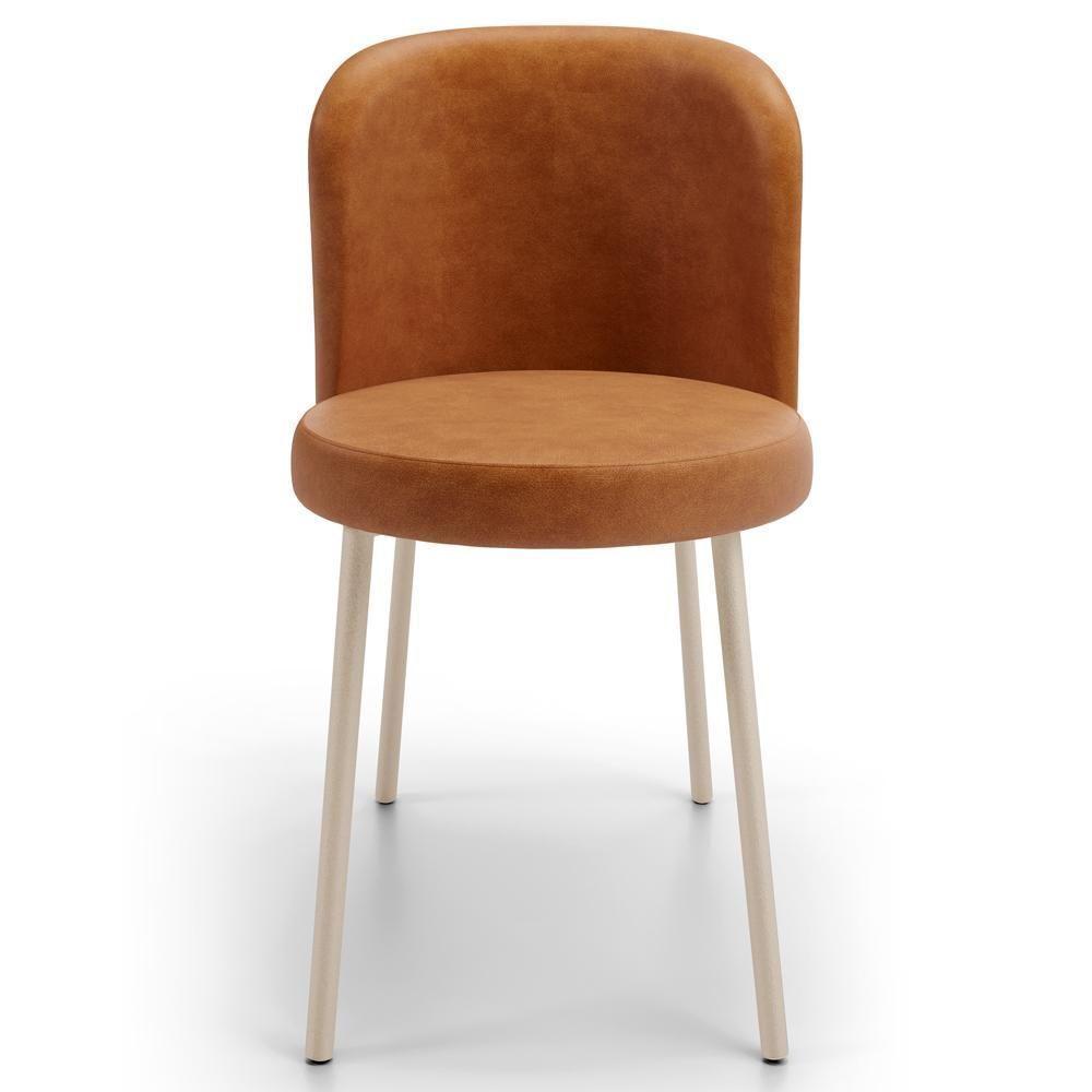 Kit 5 Cadeiras Sala De Jantar Estofada Gavi Arena L02 Couríssimo Canela Lyam Decor - 3