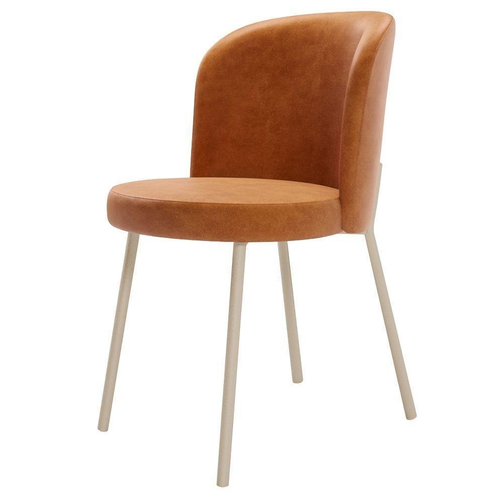 Kit 5 Cadeiras Sala De Jantar Estofada Gavi Arena L02 Couríssimo Canela Lyam Decor - 6