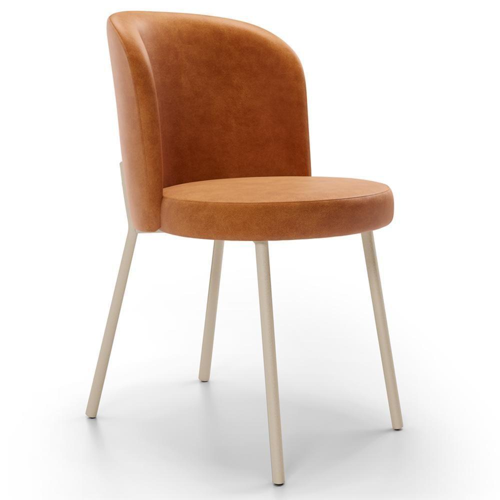 Kit 5 Cadeiras Sala De Jantar Estofada Gavi Arena L02 Couríssimo Canela Lyam Decor - 7