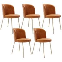 Kit 5 Cadeiras Sala De Jantar Estofada Gavi Arena L02 Couríssimo Canela Lyam Decor - 1