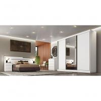 Guarda Roupa Casal Com Espelho 3 Portas 6 Gavetas Logan-branco Móveis Novo Horizonte - 1