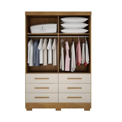 Guarda Roupa Solteiro 2 Portas de Correr 6 Gavetas Buriti-cumaru-fendi Móveis Novo Horizonte