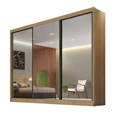Guarda Roupa Casal Logan-cumaru 3 Portas Correr 6 Gavetas Logan-cumaru MDF Espelhado