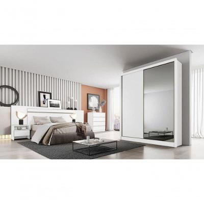 Guarda Roupa Solteiro Toledo 3 Gavetas 3 Portas Correr Toledo-Branco MDF