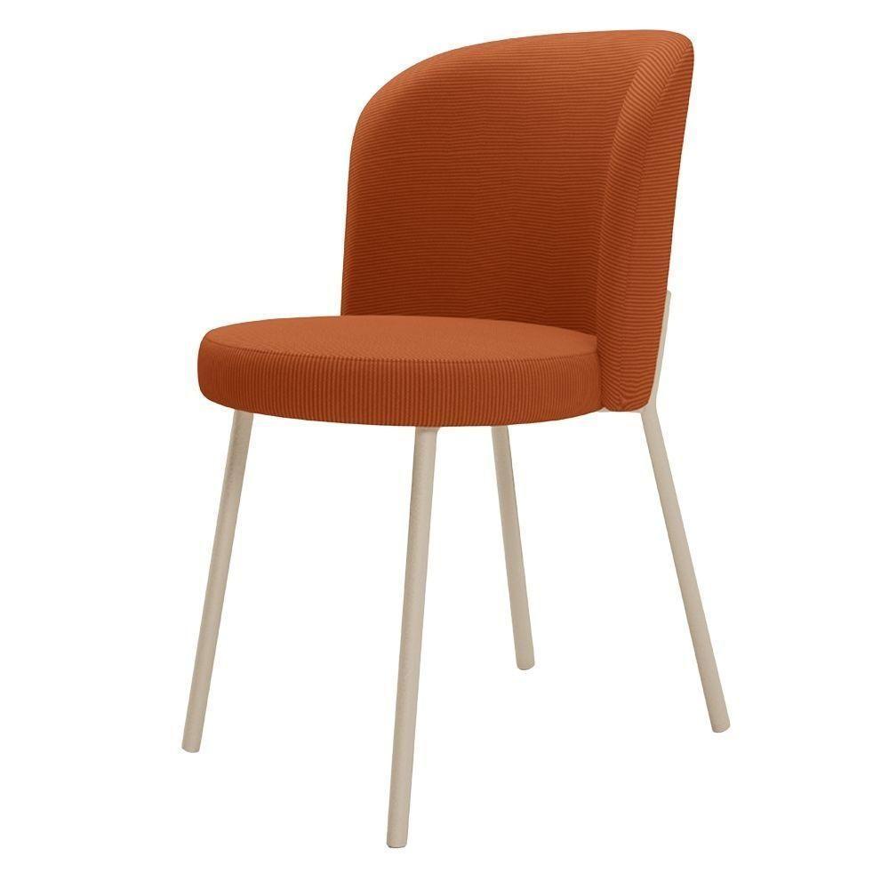 Kit 2 Cadeiras Sala De Jantar Estofada Gavi Arena L02 Tecido Terracota Lyam Decor - 7