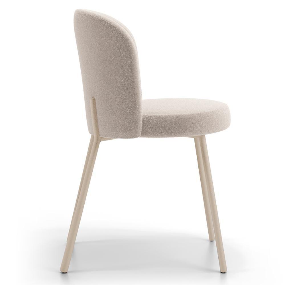 Kit 3 Cadeiras Sala De Jantar Estofada Gavi Arena L02 Bouclê Creme Lyam Decor - 7