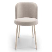 Kit 3 Cadeiras Sala De Jantar Estofada Gavi Arena L02 Bouclê Creme Lyam Decor - 3