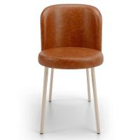 Kit 4 Cadeiras Sala De Jantar Estofada Gavi Arena L02 Couríssimo Camel Lyam Decor - 3