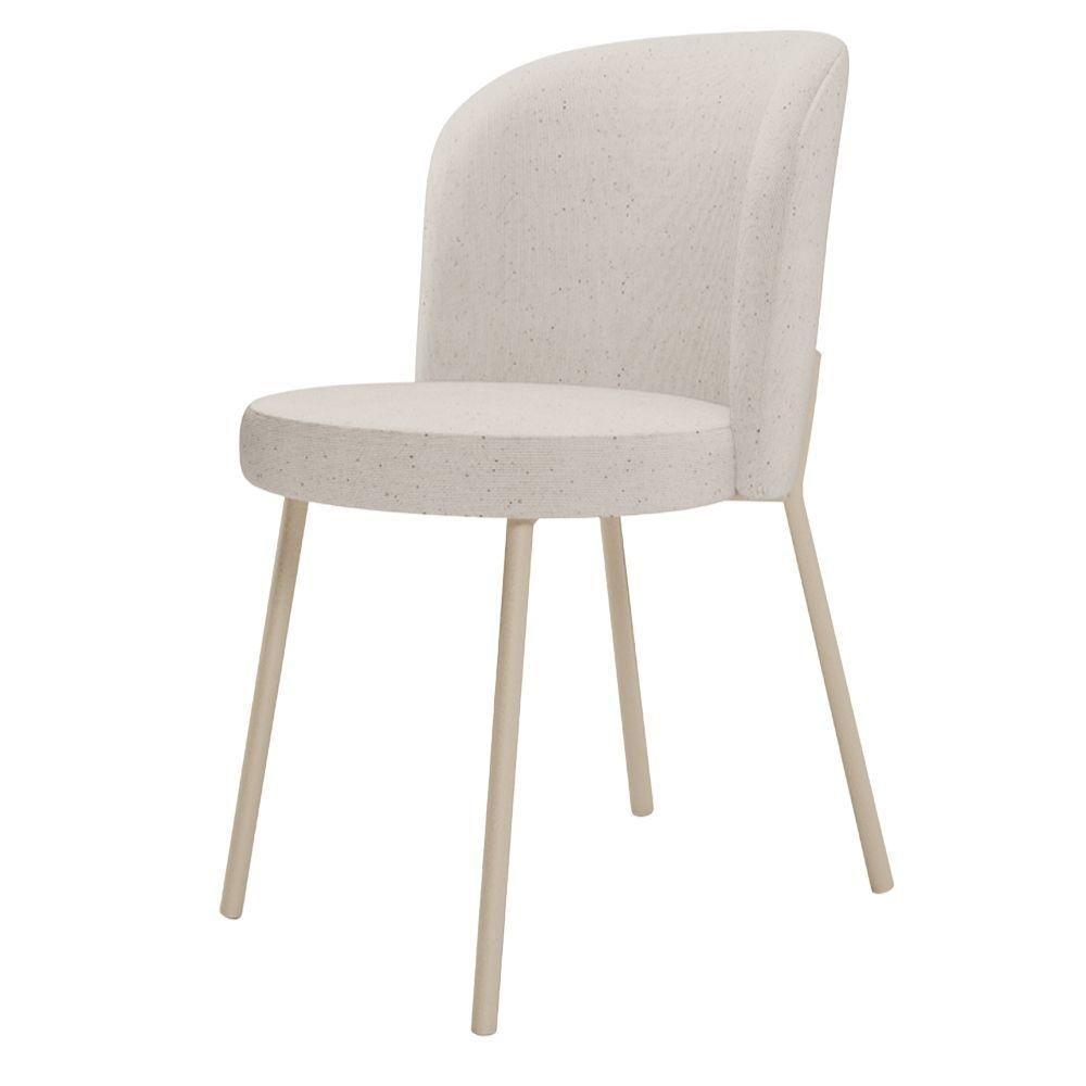 Kit 3 Cadeiras Sala De Jantar Estofada Gavi Arena L02 Linho Cru Lyam Decor - 6