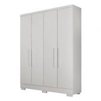 Guarda Roupa Solteiro Com Pés 4 Portas 2 Gavetas Milly-branco Móveis Novo Horizonte - 2