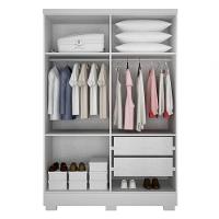 Guarda Roupa Solteiro Com Pés 4 Portas 2 Gavetas Milly-branco Móveis Novo Horizonte - 3