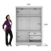 Guarda Roupa Solteiro Com Pés 4 Portas 2 Gavetas Milly-branco Móveis Novo Horizonte - 4