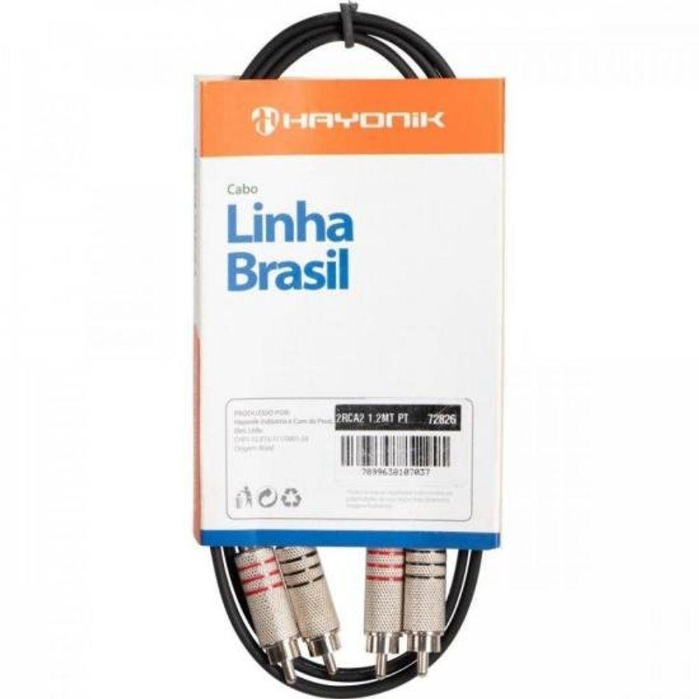 Cabo De áudio Hayonik Linha Brasil 2rca2 1,2 Metros Preto - 4