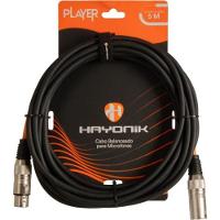 Cabo Para Microfone Player Xlr(f) X Xlr(m) 5m Preto Hayonik - 1
