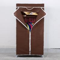 Guarda Roupa Portatil Aramario Ziper Organizador Cabideiro Arara Prateleira Sapateira Praia Marrom - 3