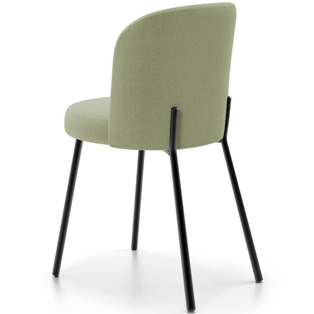 Kit 2 Cadeiras Sala De Jantar Estofada Gavi L02 Bouclê Oliva Lyam Decor - 7