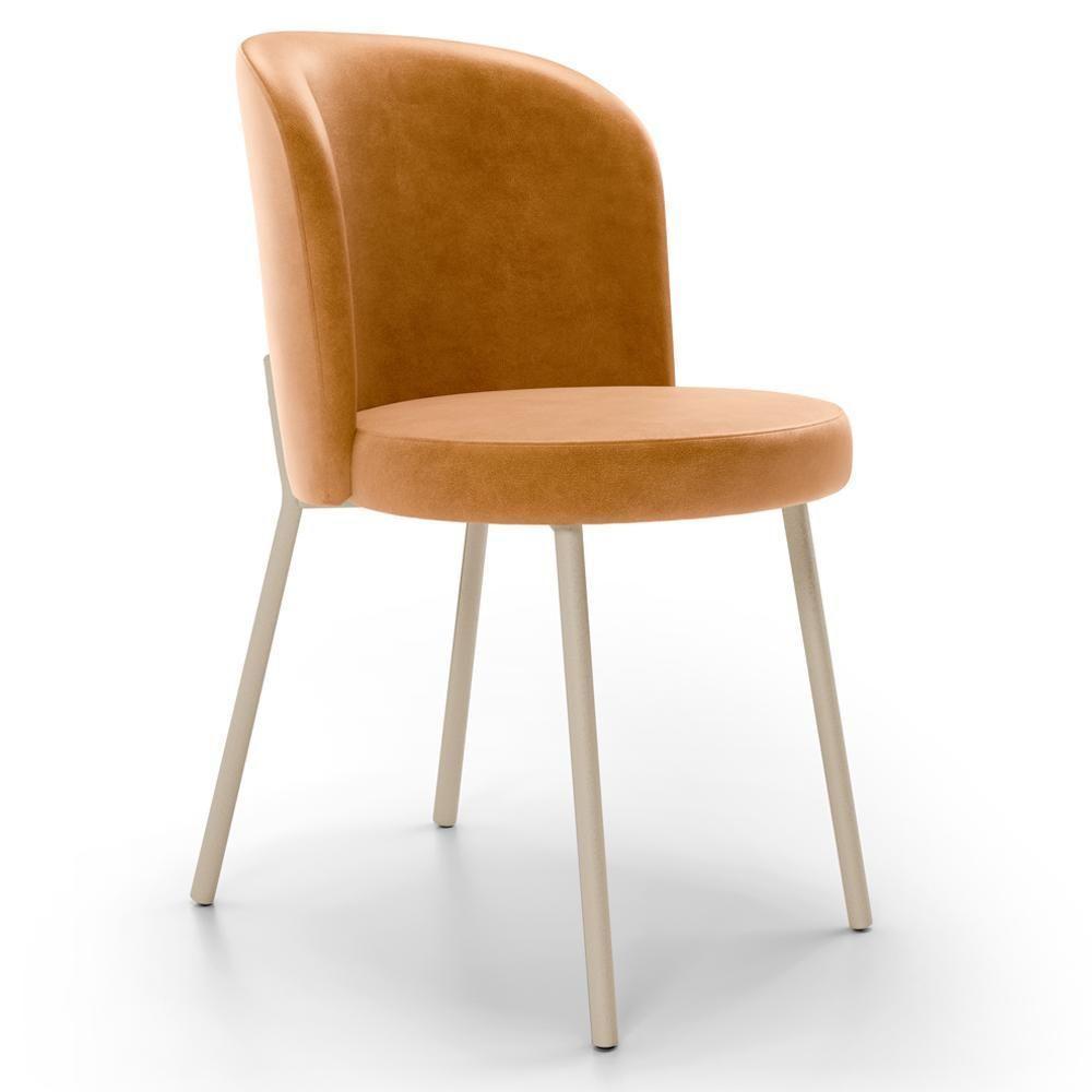 Kit 2 Cadeiras Sala De Jantar Estofada Gavi Arena L02 Couríssimo Whisky Lyam Decor - 6