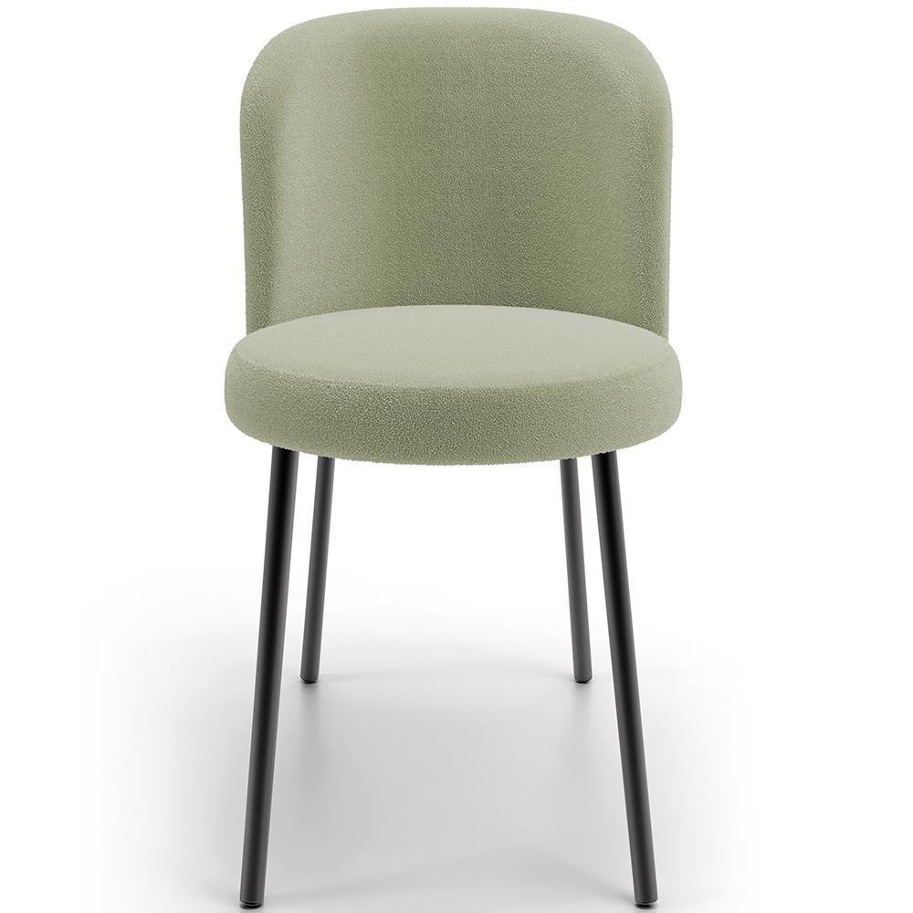 Kit 5 Cadeiras Sala De Jantar Estofada Gavi L02 Bouclê Oliva Lyam Decor - 3