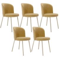 Kit 5 Cadeiras Sala De Jantar Estofada Gavi Arena L02 Couríssimo Fendi Lyam Decor - 1