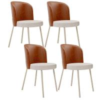 Kit 4 Cadeiras Sala De Jantar Estofada Gavi Arena L02 Couríssimo Camel Linho Cru Lyam Decor - 1