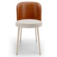 Kit 4 Cadeiras Sala De Jantar Estofada Gavi Arena L02 Couríssimo Camel Linho Cru Lyam Decor - 2