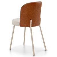 Kit 4 Cadeiras Sala De Jantar Estofada Gavi Arena L02 Couríssimo Camel Linho Cru Lyam Decor - 7