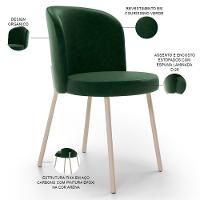 Kit 6 Cadeiras Sala De Jantar Estofada Gavi Arena L02 Couríssimo Verde Musgo Lyam Decor