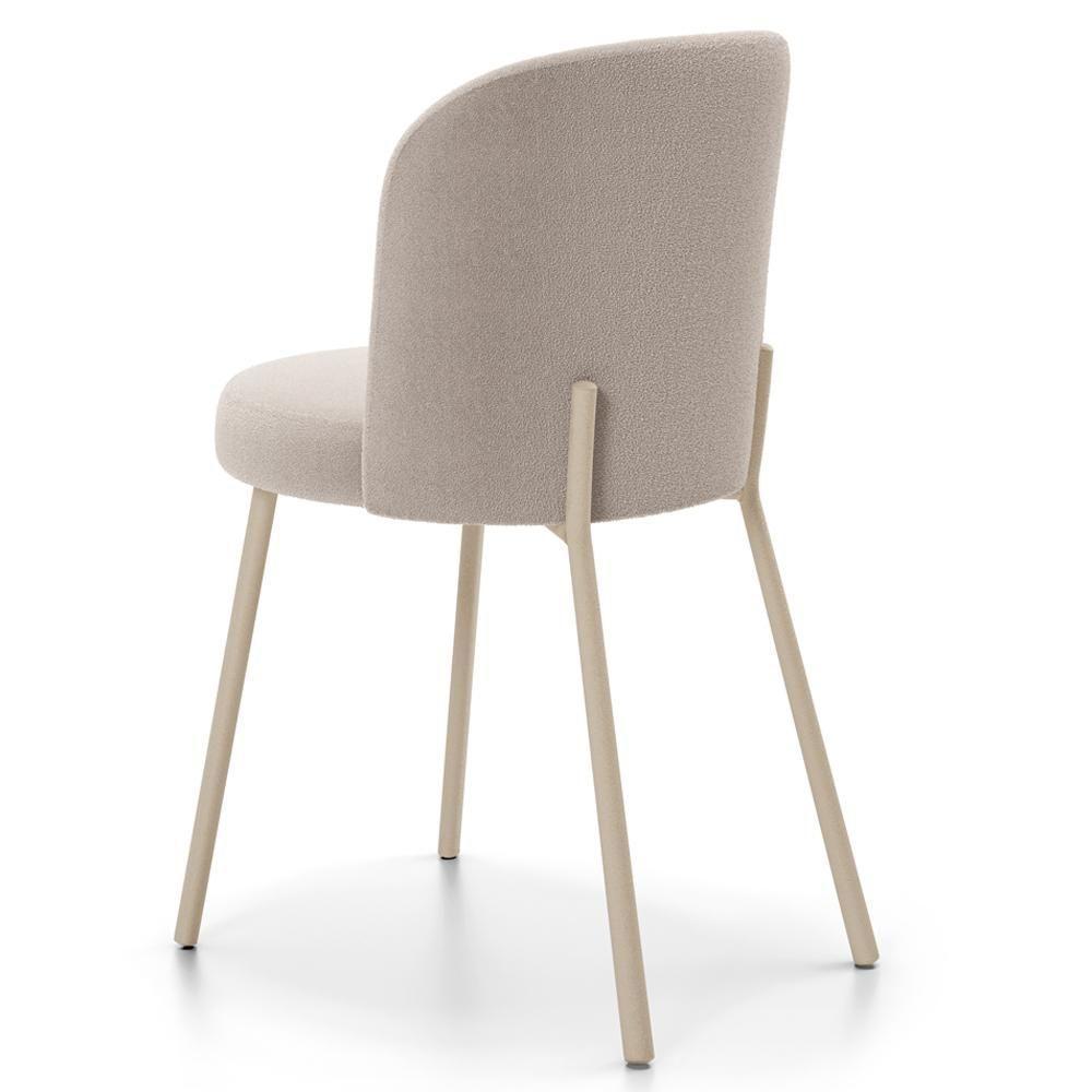 Kit 6 Cadeiras Sala De Jantar Estofada Gavi Arena L02 Bouclê Creme Lyam Decor - 9