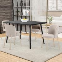 Kit 5 Cadeiras Sala De Jantar Estofada Gavi Arena L02 Bouclê Creme Lyam Decor - 2