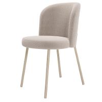 Kit 5 Cadeiras Sala De Jantar Estofada Gavi Arena L02 Bouclê Creme Lyam Decor - 6