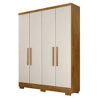 Guarda Roupa Solteiro Com Pés 4 Portas 2 Gavetas Veneza-cumaru-fendi Móveis Novo Horizonte - 3