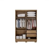 Guarda Roupa Solteiro Com Pés 4 Portas 2 Gavetas Veneza-cumaru-fendi Móveis Novo Horizonte