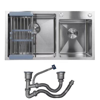 Cuba Cozinha Goumert Dupla Aço Inox Escovado Escorredor Lava Louça Luxo Lavabo Casa Balcao Copa Restaurante Area Externa
