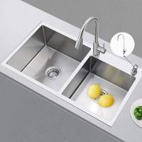 Cuba Cozinha Goumert Dupla Aço Inox Escovado Escorredor Lava Louça Luxo Lavabo Casa Balcao Copa Restaurante Area Externa - 6