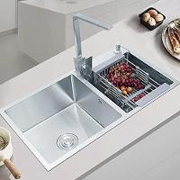 Cuba Cozinha Goumert Dupla Aço Inox Escovado Escorredor Lava Louça Luxo Lavabo Casa Balcao Copa Restaurante Area Externa - 9