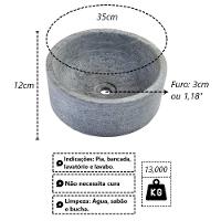 Cuba Bojo Pedra Sabão Sobrepor Pia Lavabo Lavatório 35x12cm - 3