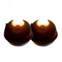 Kit 2 Luminária De Mesa Decorativa Bujãozinho De Metal A Pilha Com Led Amarelo Dimerizável E Alça - 1