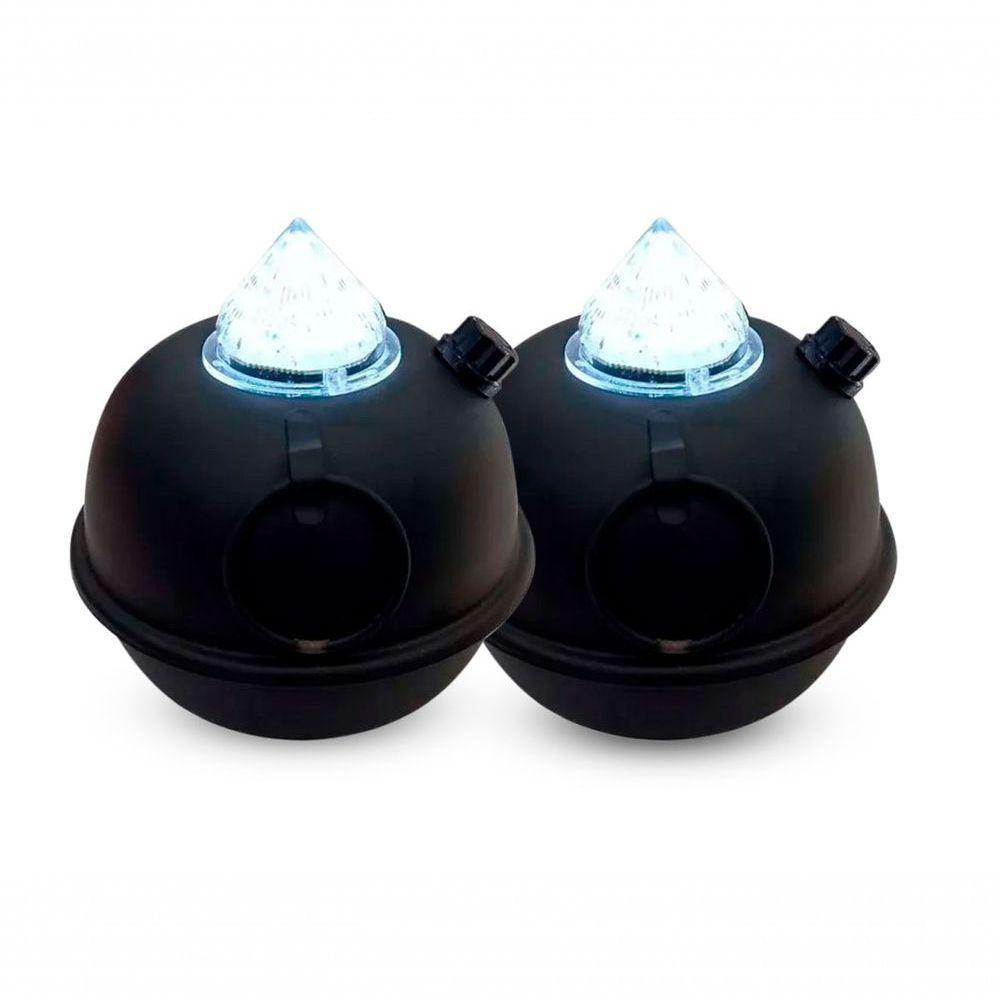 Kit 2 Luminárias De Mesa Decorativa Bujãozinho De Metal A Pilha Com Led Branco Dimerizável E Alça - 1