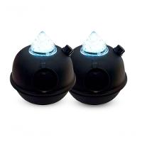 Kit 2 Luminárias De Mesa Decorativa Bujãozinho De Metal A Pilha Com Led Branco Dimerizável E Alça - 1